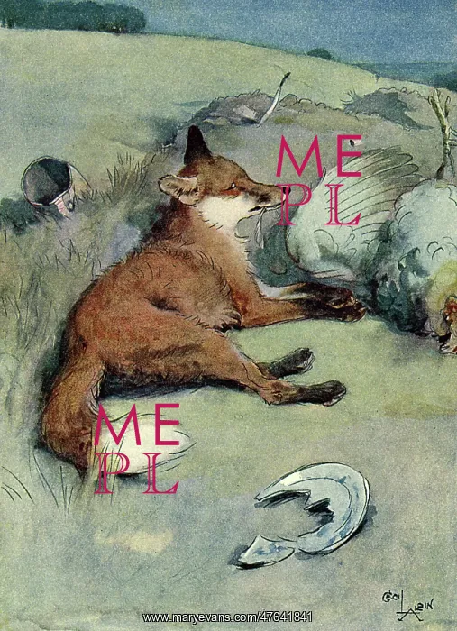 : Illustration, White-Ear at night with his prey : Illustration, White-Ear at night with his prey
