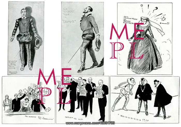 : Six illustrations from a theatre production of Drake : Six illustrations from a theatre production of Drake