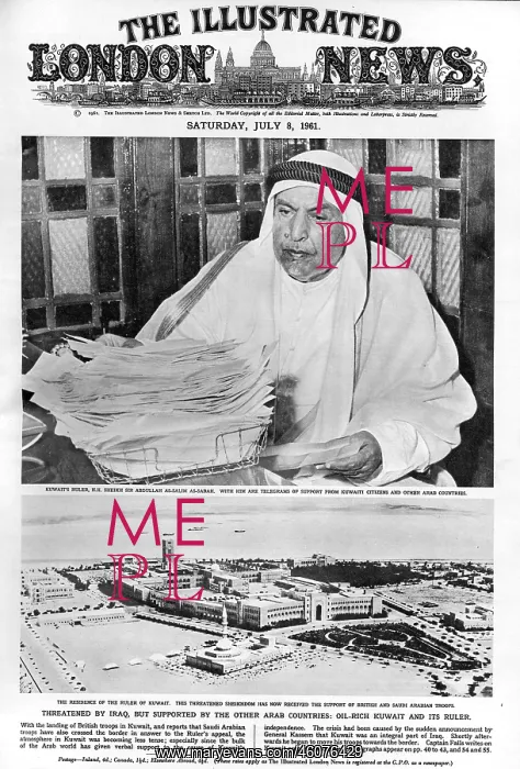 : ILN cover - Kuwait and its ruler, 1961 : ILN cover - Kuwait and its ruler, 1961