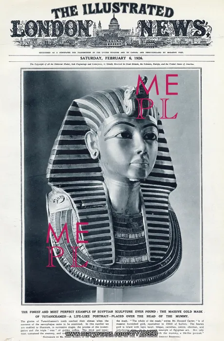 : ILN cover, Tutankhamen mask : ILN cover, Tutankhamen mask