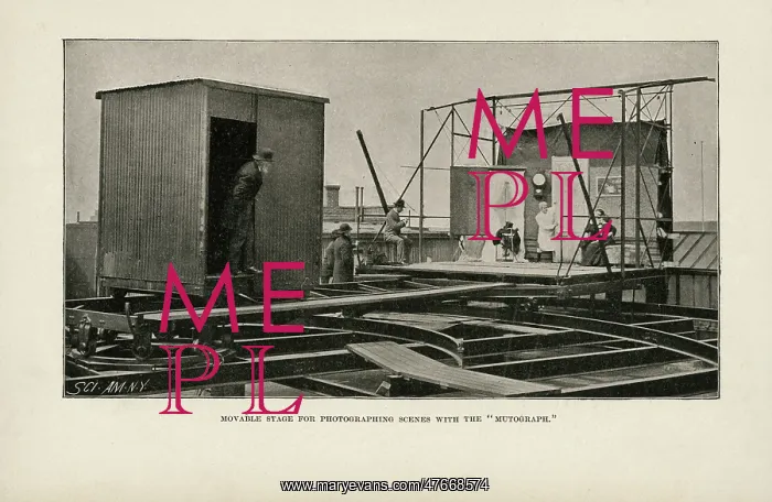 : Image of movable stage for capturing scenes with a Mutograph : Image of movable stage for capturing scenes with a Mutograph