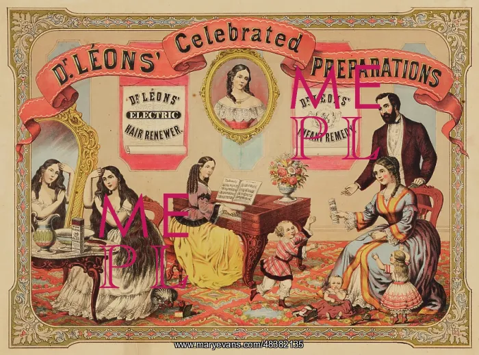 : Image of three vignettes advertising Dr. Leons : Image of three vignettes advertising Dr. Leons