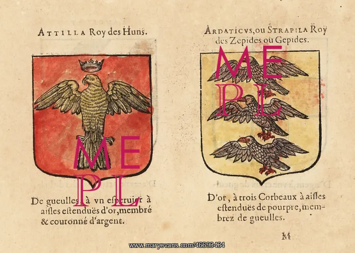 : Imaginary coats of arms of Attila the Hun and : Imaginary coats of arms of Attila the Hun and