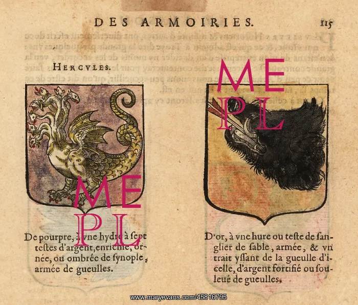 : Imaginary coats of arms of Hercules and unknown blazon : Imaginary coats of arms of Hercules and unknown blazon