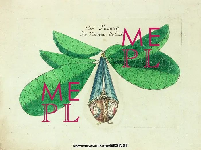 : Imaginary view of a flying machine : Imaginary view of a flying machine
