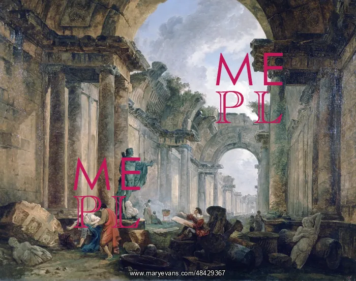 : Imaginary View of the Grand Gallery of the Louvre : Imaginary View of the Grand Gallery of the Louvre