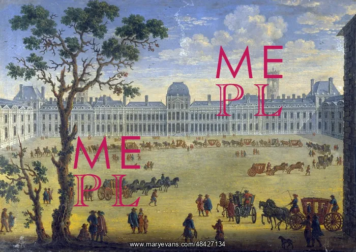 : Imaginary View of the Tuileries with procession : Imaginary View of the Tuileries with procession