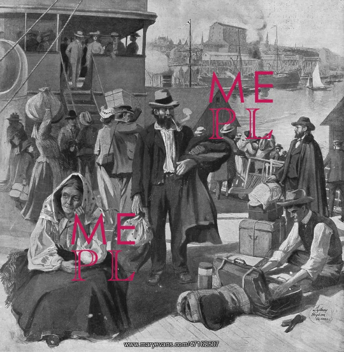 : Immigrants disembarking at Quebec, Canada : Immigrants disembarking at Quebec, Canada