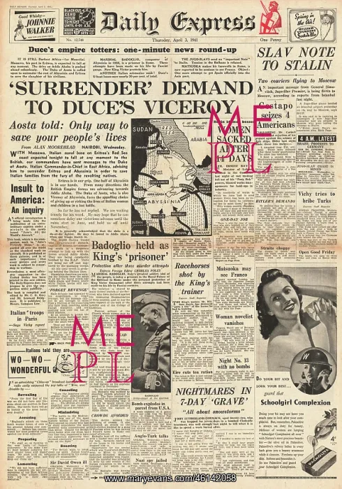 : Imperial Forces demand surrender of Eritrea and Abyssinia : Imperial Forces demand surrender of Eritrea and Abyssinia
