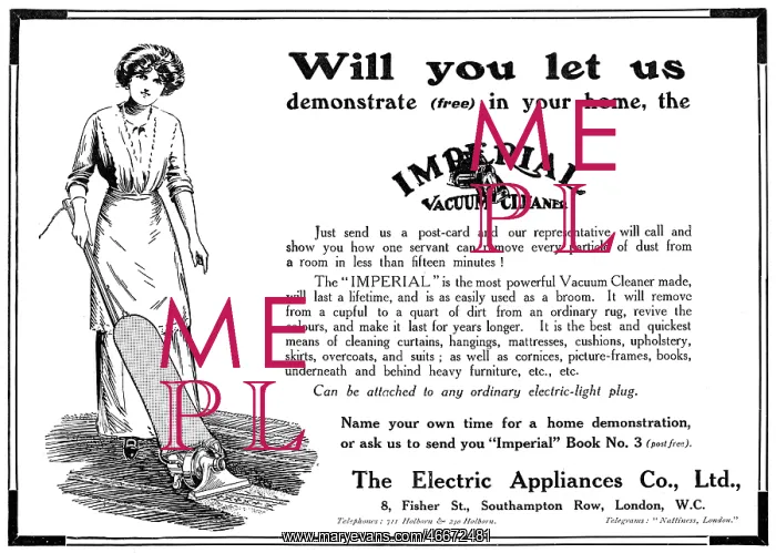 : Imperial Vacuum Cleaner advertisement, 1914 : Imperial Vacuum Cleaner advertisement, 1914