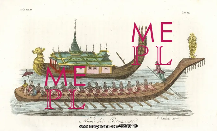 : Imperial yacht and a Birman war-boat : Imperial yacht and a Birman war-boat