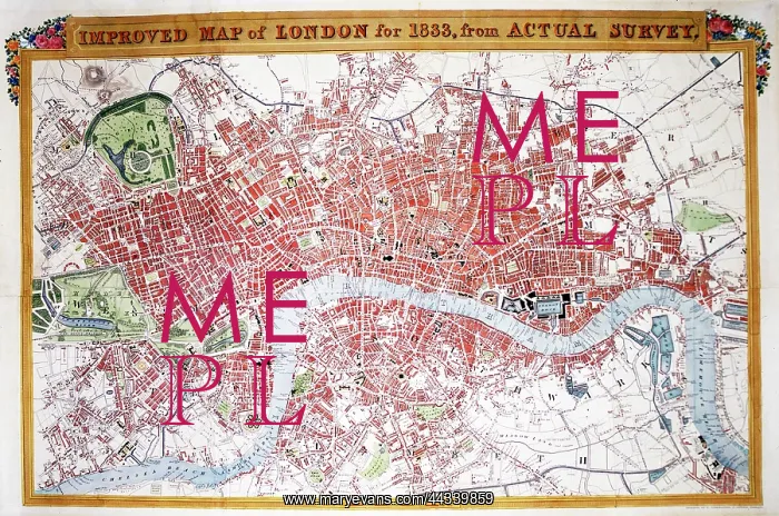  : Improved Map of London for 1833