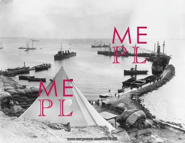 : Improvised harbour at Gallipoli WWI : Improvised harbour at Gallipoli WWI