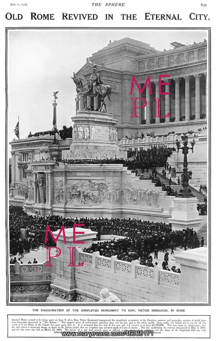: Inauguration of King Victor Emmanuel monument : Inauguration of King Victor Emmanuel monument