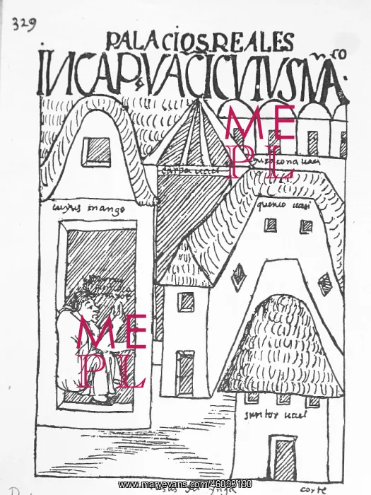 : Inca house with storehouses : Inca house with storehouses