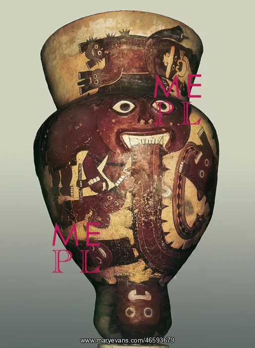 : Inca vase with a mythological drawing. Inca art : Inca vase with a mythological drawing. Inca art