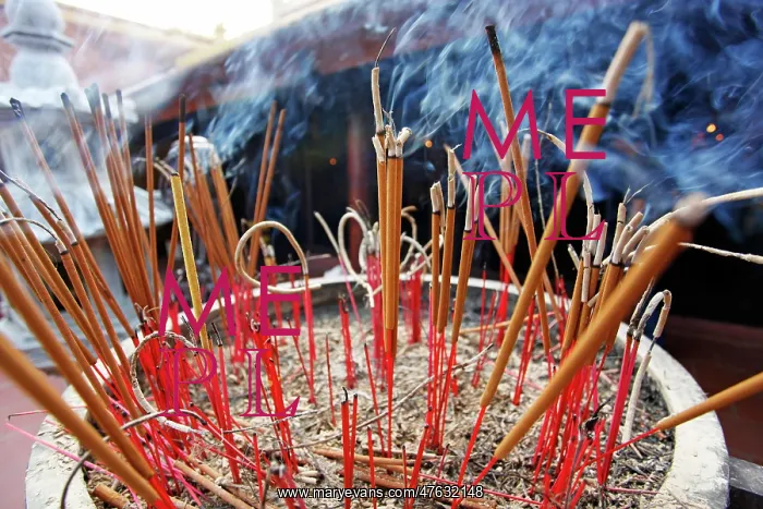  : Incense sticks burning in Hanoi, Vietnam
