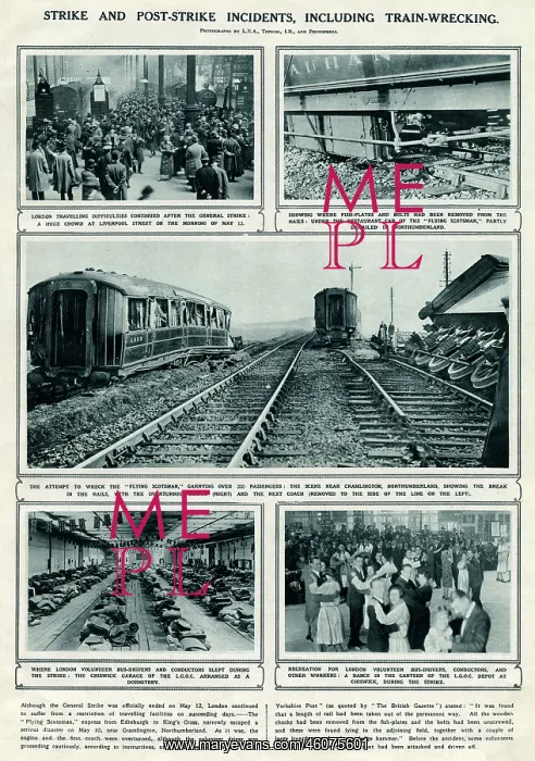 : Incidents including train-wrecking: General Strike 1926 : Incidents including train-wrecking: General Strike 1926