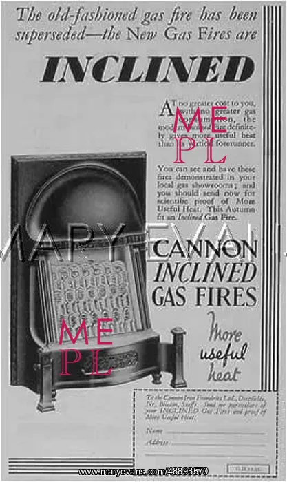 : INCLINED GAS FIRE 1931 : INCLINED GAS FIRE 1931