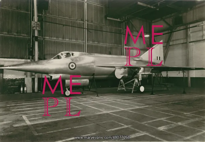  : The incomplete Avro 720 prototype XD696 at Avro in 1956