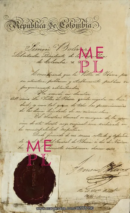  : Independence of Colombia. Elevation act to the