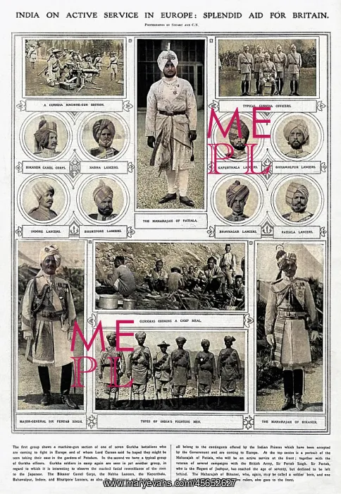 : India on active service during World War I : India on active service during World War I