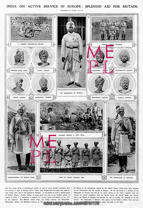 : India on active service during World War I : India on active service during World War I