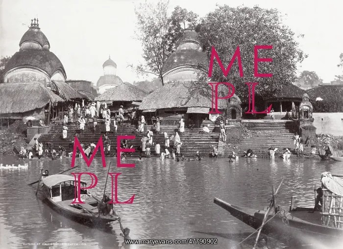 : India - bathing at Kali Ghat, Calcutta : India - bathing at Kali Ghat, Calcutta