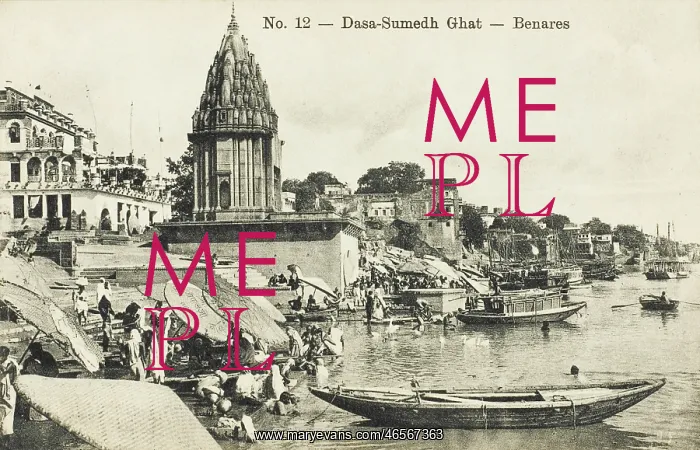 : India - Benares - Banks of the Ganges River : India - Benares - Banks of the Ganges River
