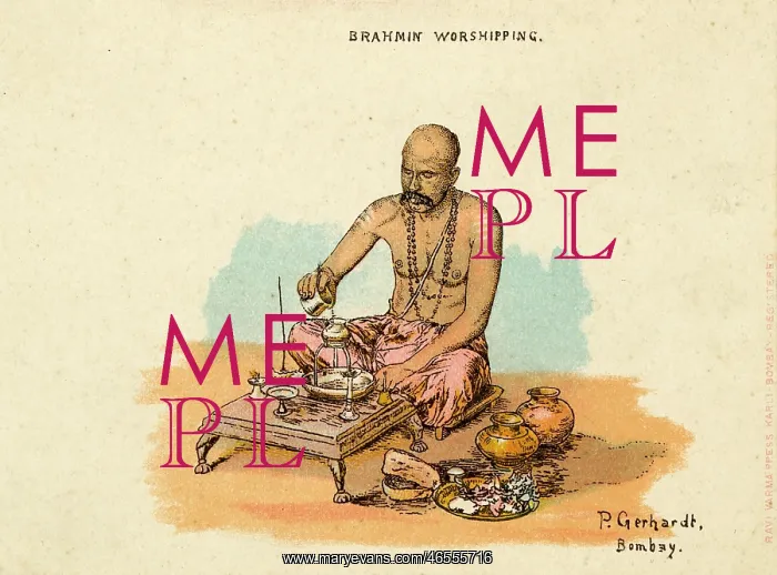 : India - A Brahmin worshipping : India - A Brahmin worshipping