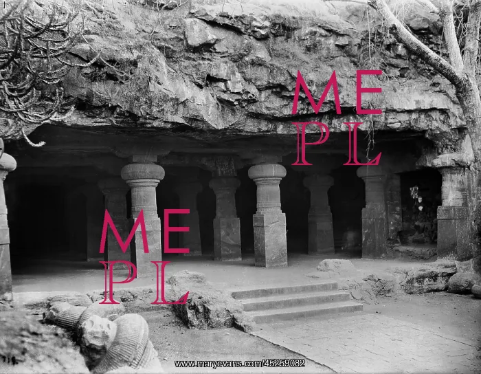 : India - Cave Temple around 1912 : India - Cave Temple around 1912