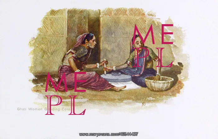 : India - Ghati Women Grinding Corn : India - Ghati Women Grinding Corn