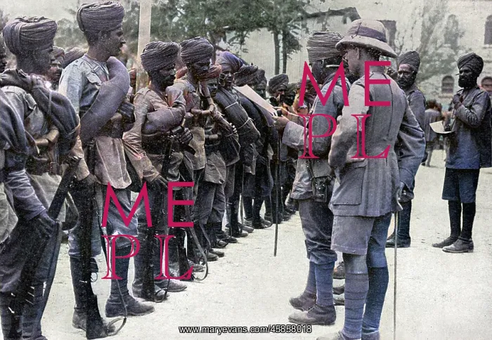 : Indian army roll-call before starting for the Front : Indian army roll-call before starting for the Front
