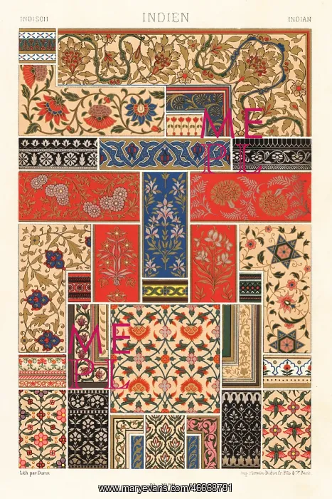 : Indian art: flora and running ornaments : Indian art: flora and running ornaments