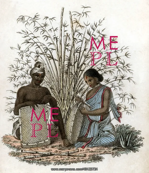 : Indian basket-maker and his wife at work. 1822 : Indian basket-maker and his wife at work. 1822