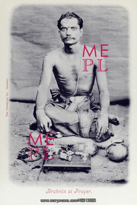 : Indian Brahmin at prayer : Indian Brahmin at prayer
