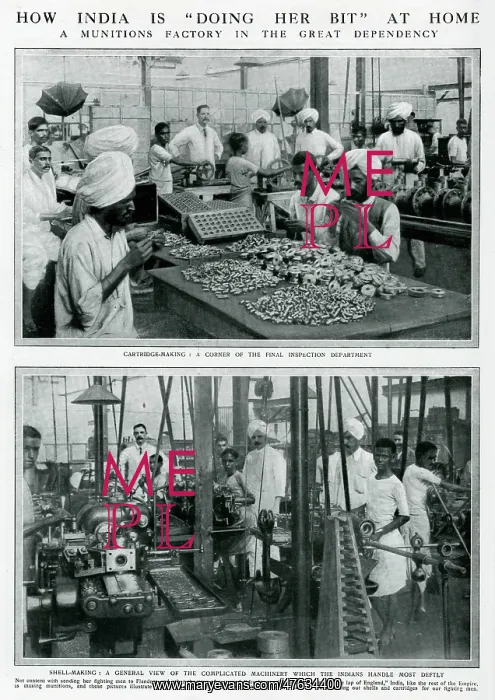 : Indian factory workers making munitions, 1915 : Indian factory workers making munitions, 1915
