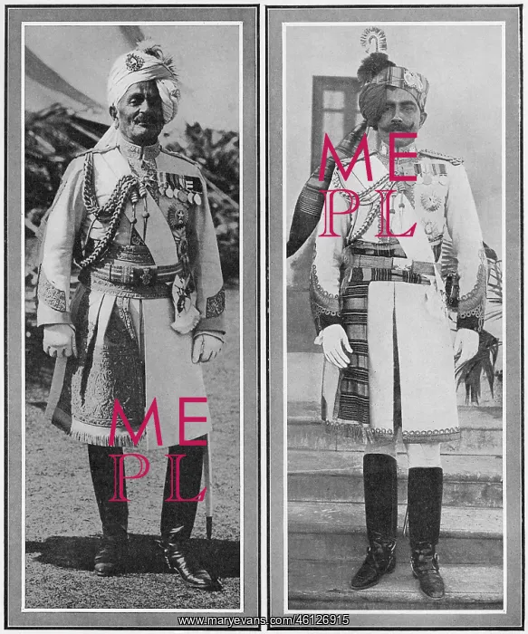 : Indian Maharajahs offering support to Britain in First World : Indian Maharajahs offering support to Britain in First World