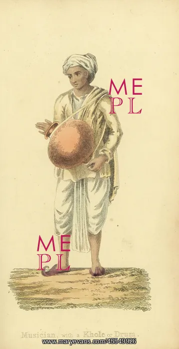 : Indian musician with khol drum : Indian musician with khol drum