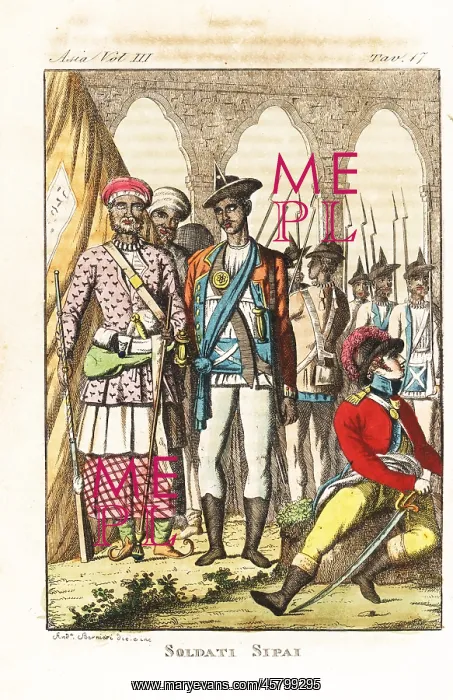 : Indian Sepoys in uniform : Indian Sepoys in uniform