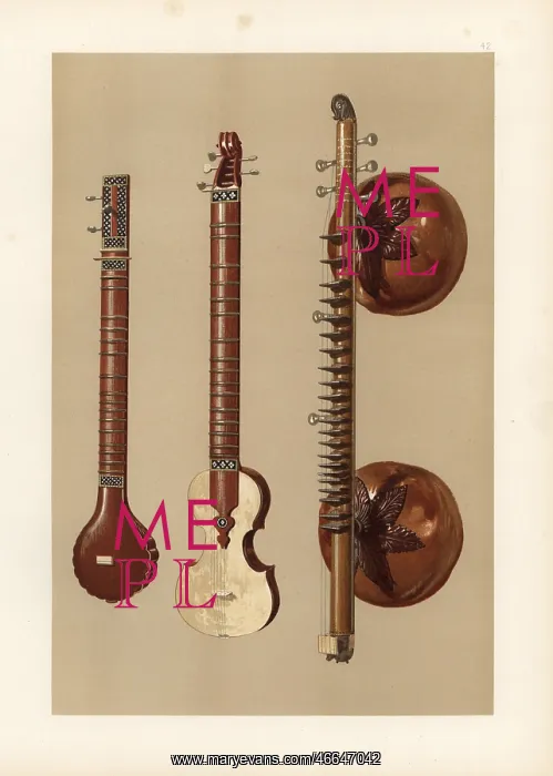  : Indian sitars and a vina with large soundboxes