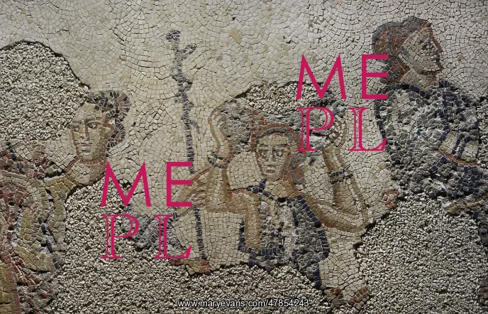 : The Indian Triumph of Bacchus. Roman mosaic panel : The Indian Triumph of Bacchus. Roman mosaic panel