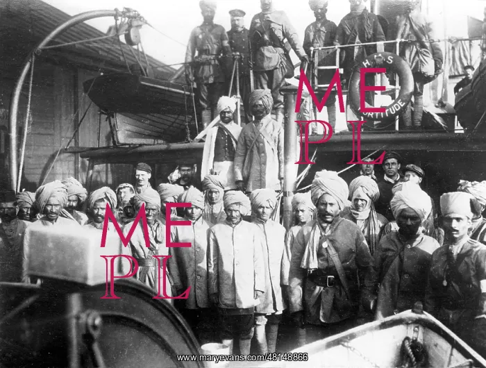 : Indian troops on board a troop transport, 1916 : Indian troops on board a troop transport, 1916