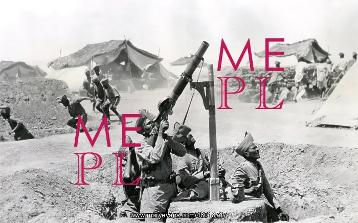 : Indian troops operating Lewis gun, WW1 : Indian troops operating Lewis gun, WW1