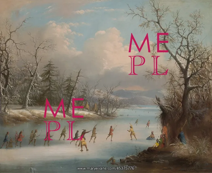 : INDIANS PLAYING LACROSS ON THE ICE, 1858 : INDIANS PLAYING LACROSS ON THE ICE, 1858