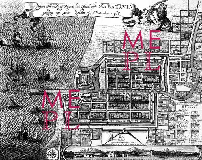 : Indonesia, Java, Jakarta, city view, copper engraving : Indonesia, Java, Jakarta, city view, copper engraving