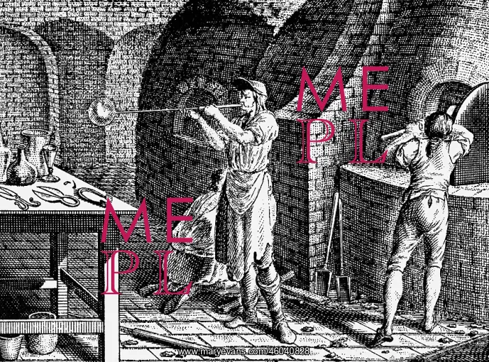 : industry, glass, gaffer, copper engraving by : industry, glass, gaffer, copper engraving by