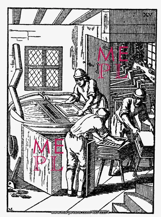 : industry, paper, paper mill, copper engraving : industry, paper, paper mill, copper engraving