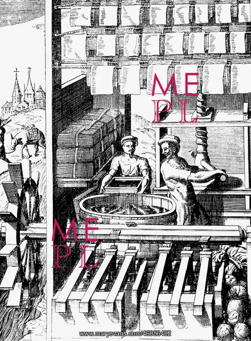 : industry, paper, paper mill, copper engraving : industry, paper, paper mill, copper engraving