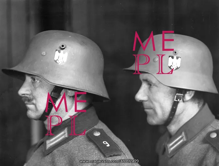 : infantrymen with steel helmets, 1937 : infantrymen with steel helmets, 1937